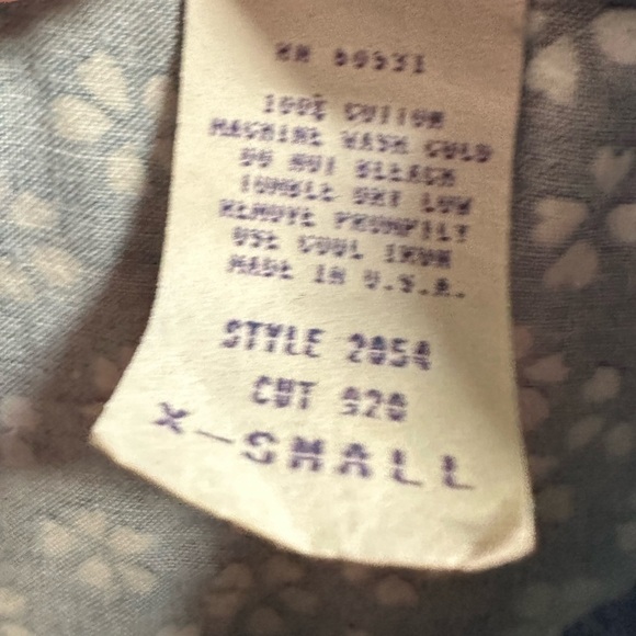 SOLD | Vintage RoughRider By Circle T Blue Floral Vest/Blouse | Women’s Size XS - Picture 6 of 9